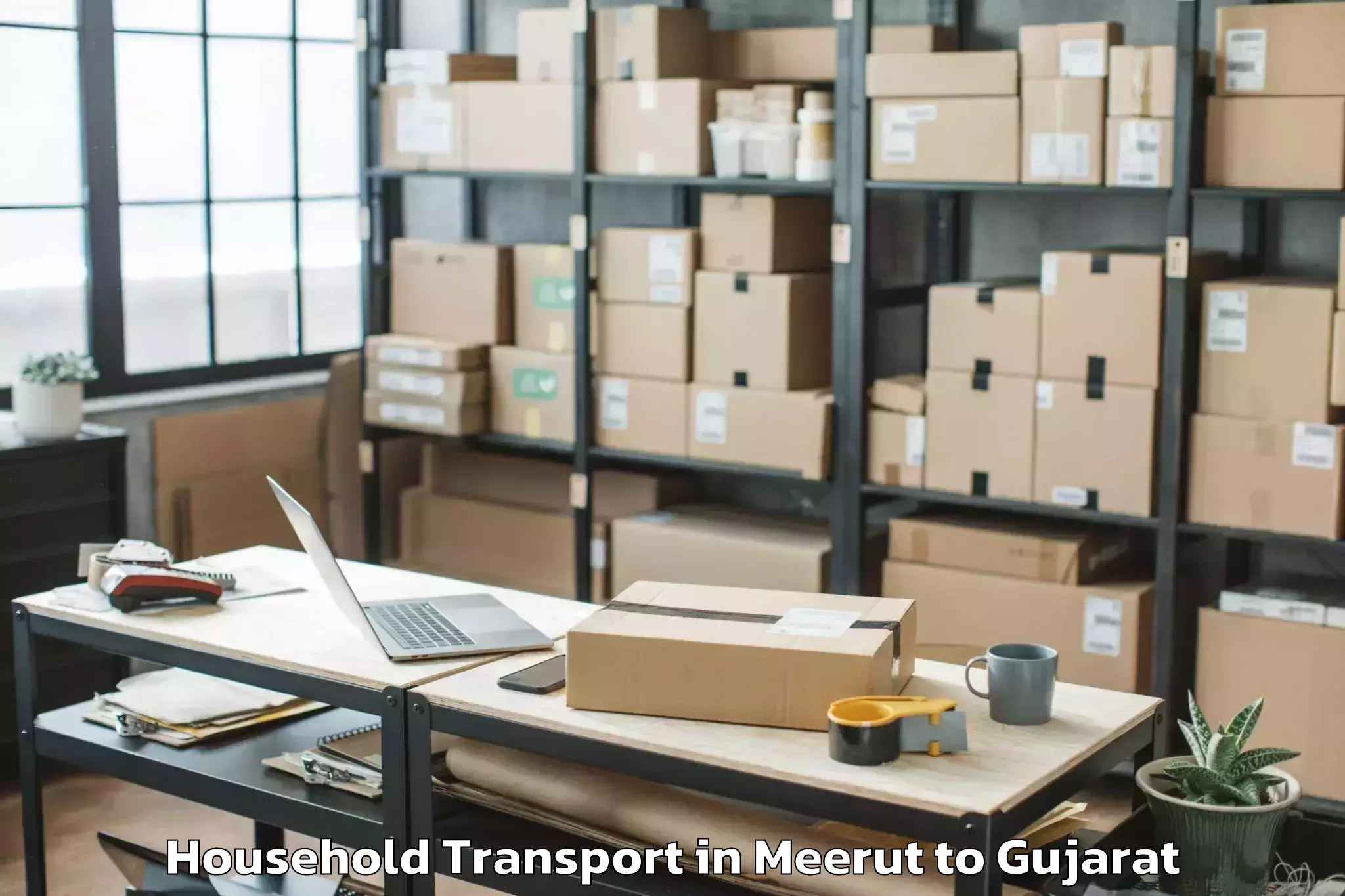 Hassle-Free Meerut to Wankaner Household Transport